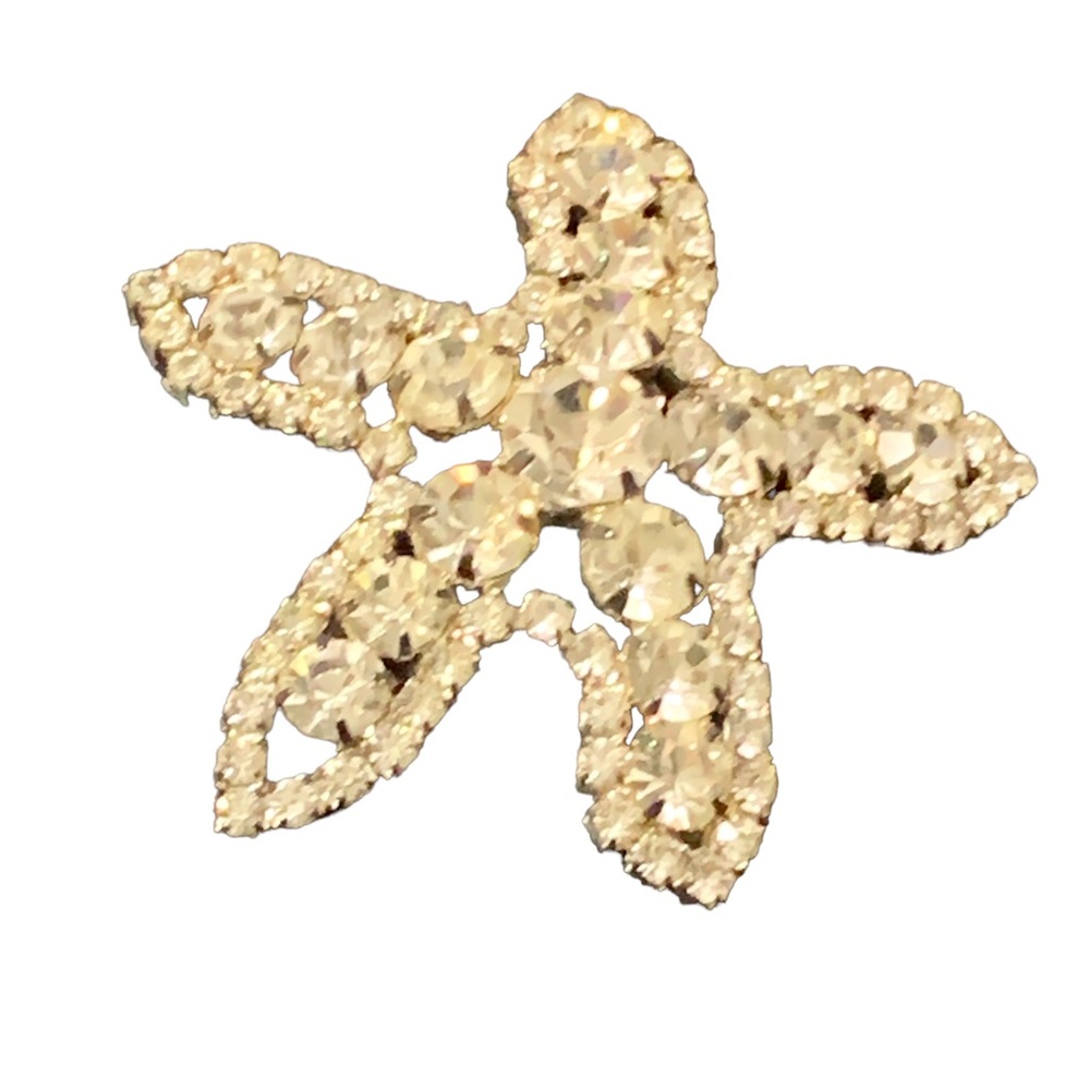 Crystal starfish, brooch, vintage